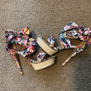NEW- NEVER WORN- Floral  Platform Stiletto Heels
